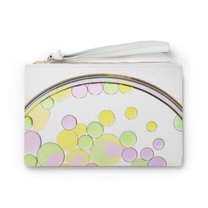 Liquid Color Abstract by Masami Vegan Faux Leather Clutch Bag