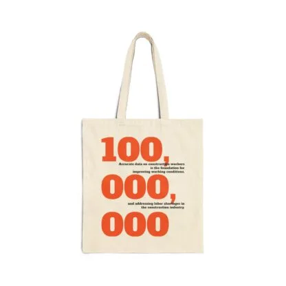 9ohcci Cotton Canvas Tote Bag/Construction Worker - Image 2