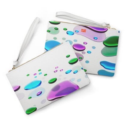 Liquid Color Abstracts by Masami Vegan Faux Leather Clutch Bag - Image 3