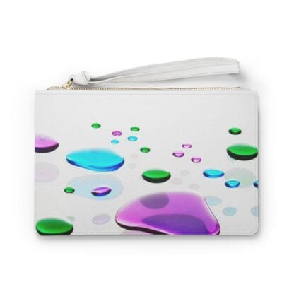 Liquid Color Abstracts by Masami Vegan Faux Leather Clutch Bag