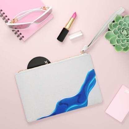 Liquid Color Abstracts by Masami Vegan Faux Leather Clutch Bag - Image 4