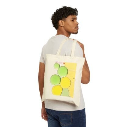 Vibrant Abstract Cotton Canvas Tote Bag by Masami - Image 4