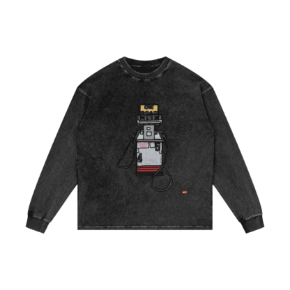 On The Road/ Acid Wash Oversize Long Sleeve T-Shirt - 250 GSM - Image 3