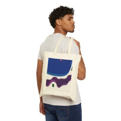 Vibrant Abstract Cotton Canvas Tote Bag by Masami - Image 4