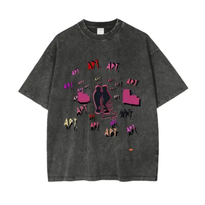 Celebrate APT!  Acid Wash Oversized Short Sleeve Tee - 250 GSM - Image 12