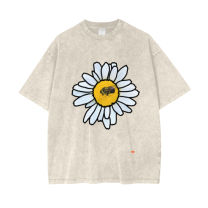 A Bee | Acid Wash Oversize Short T-Shirt - 250 GSM - Image 4